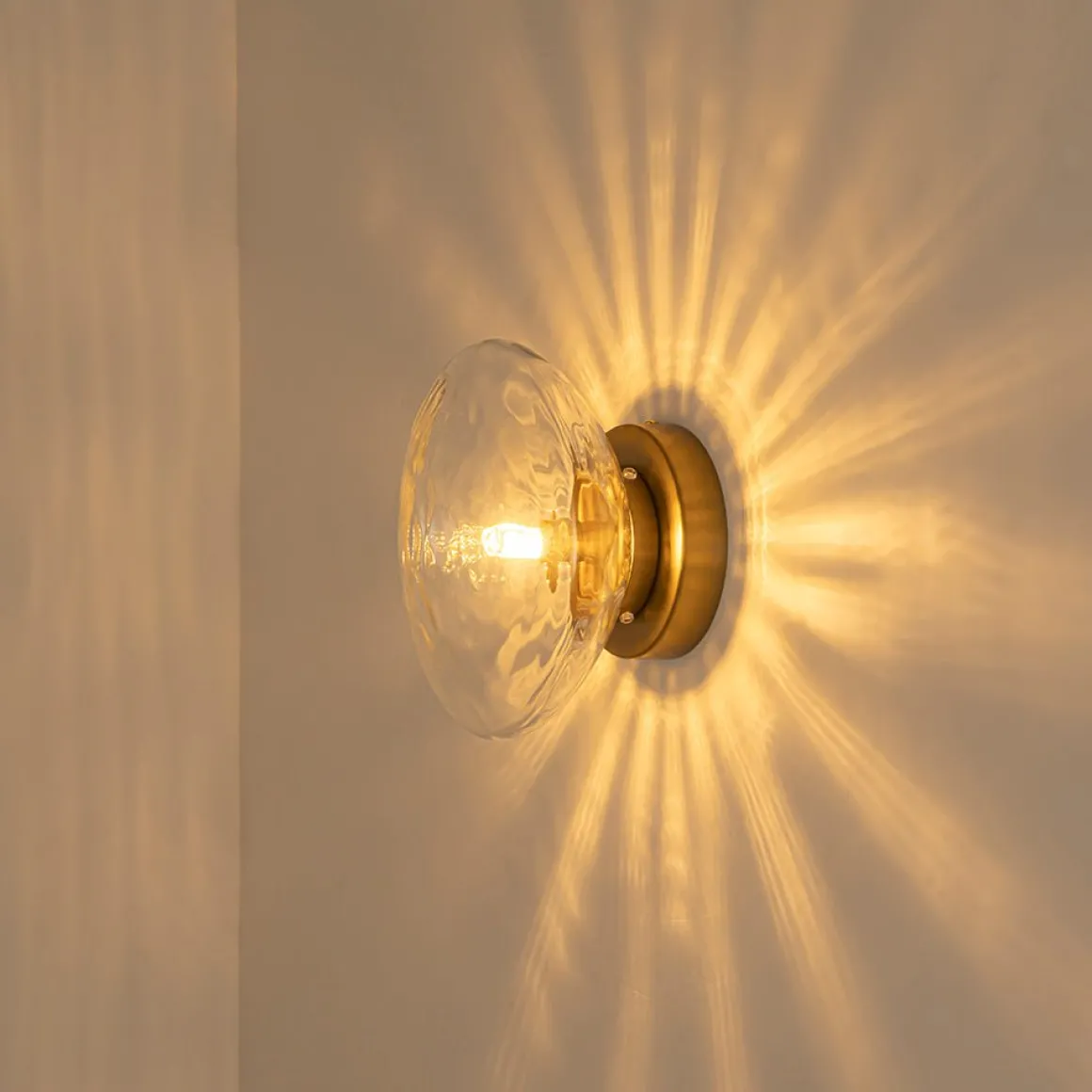 Versatile 1-Light Water Glass Oval Globe Semi Flush Wall Lamp