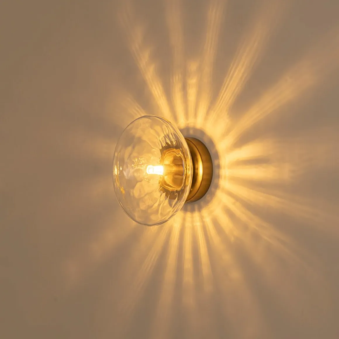 Versatile 1-Light Water Glass Oval Globe Semi Flush Wall Lamp