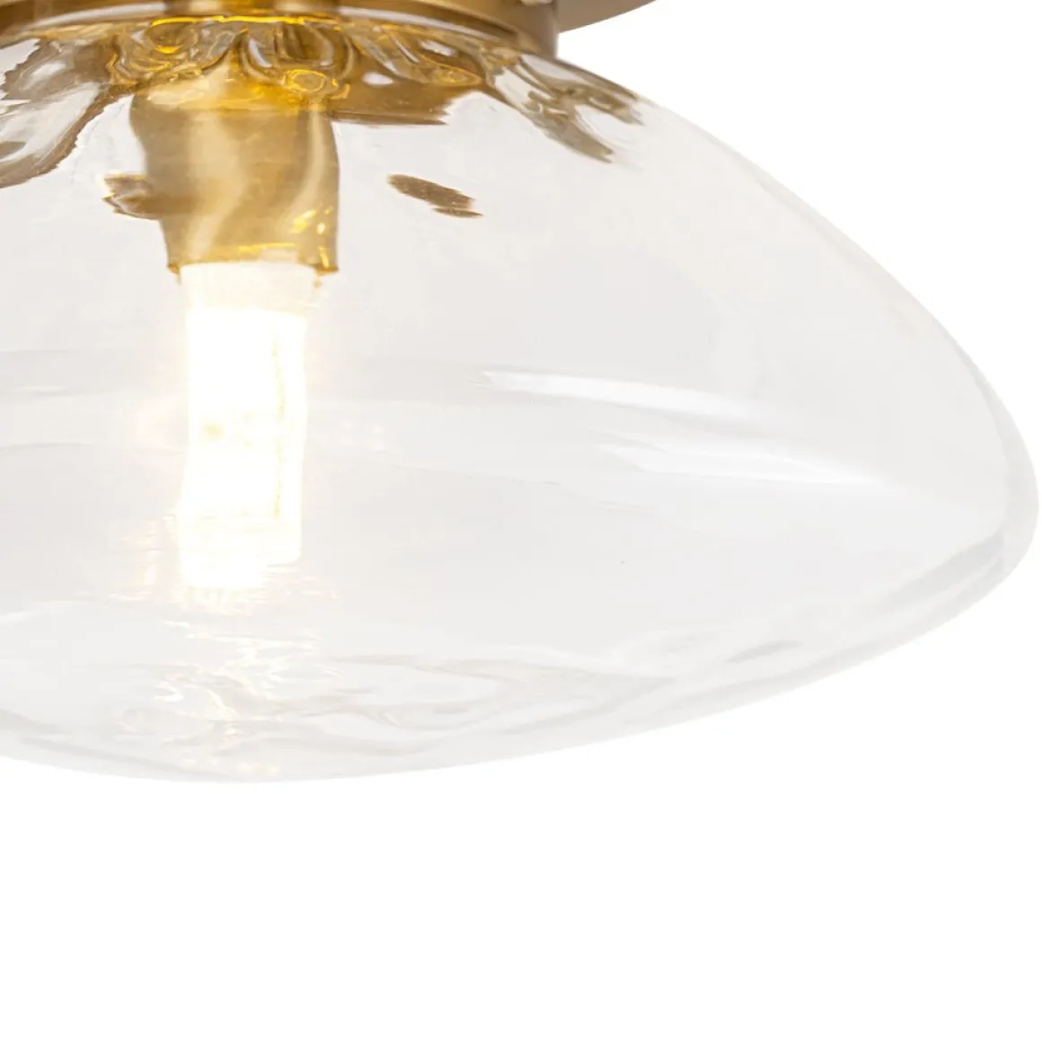 Versatile 1-Light Water Glass Oval Globe Semi Flush Wall Lamp