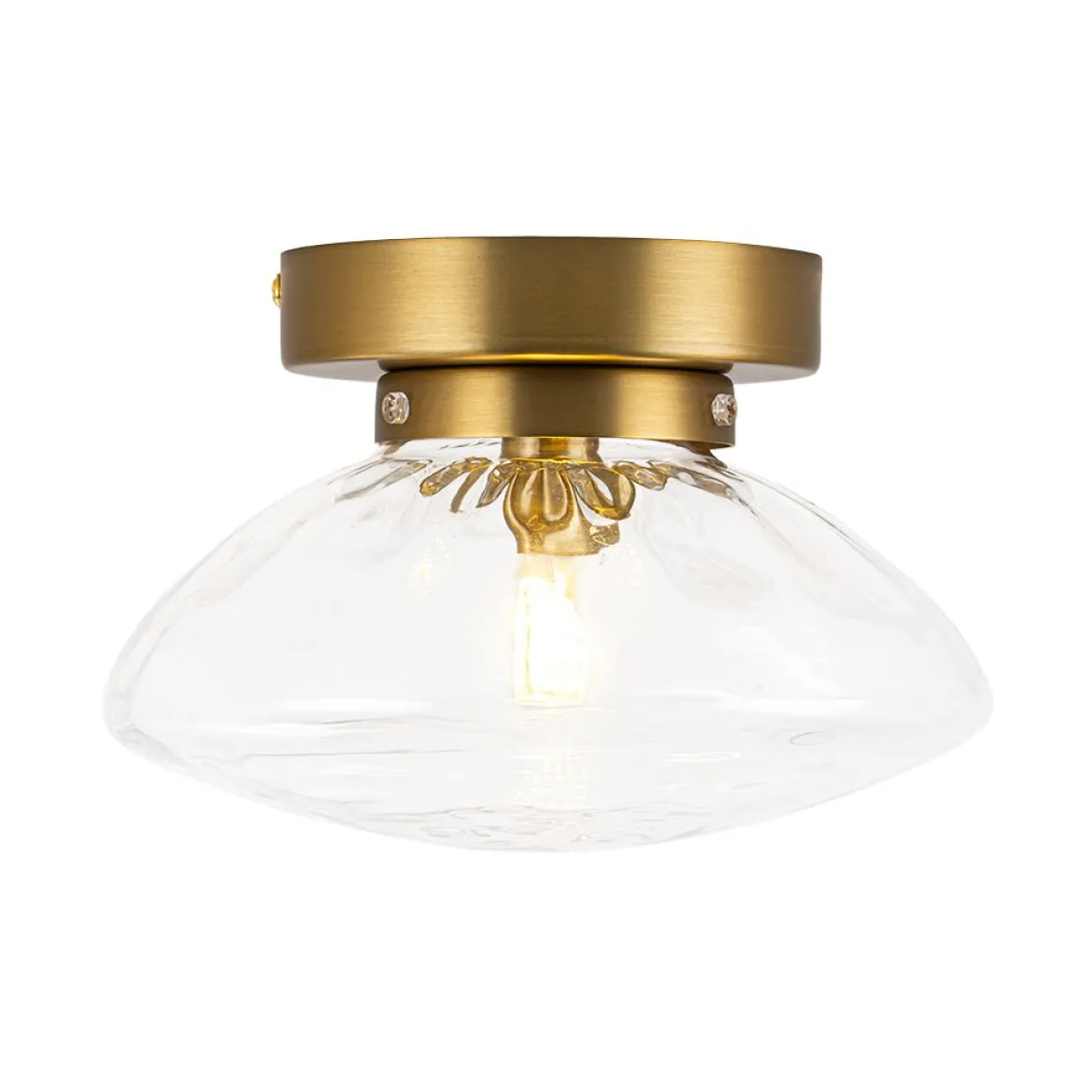 Versatile 1-Light Water Glass Oval Globe Semi Flush Wall Lamp