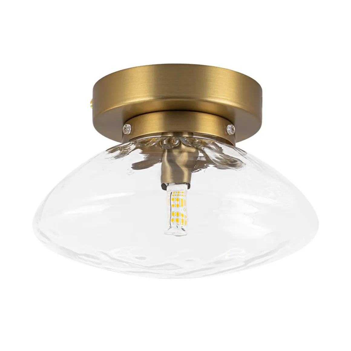 Versatile 1-Light Water Glass Oval Globe Semi Flush Wall Lamp