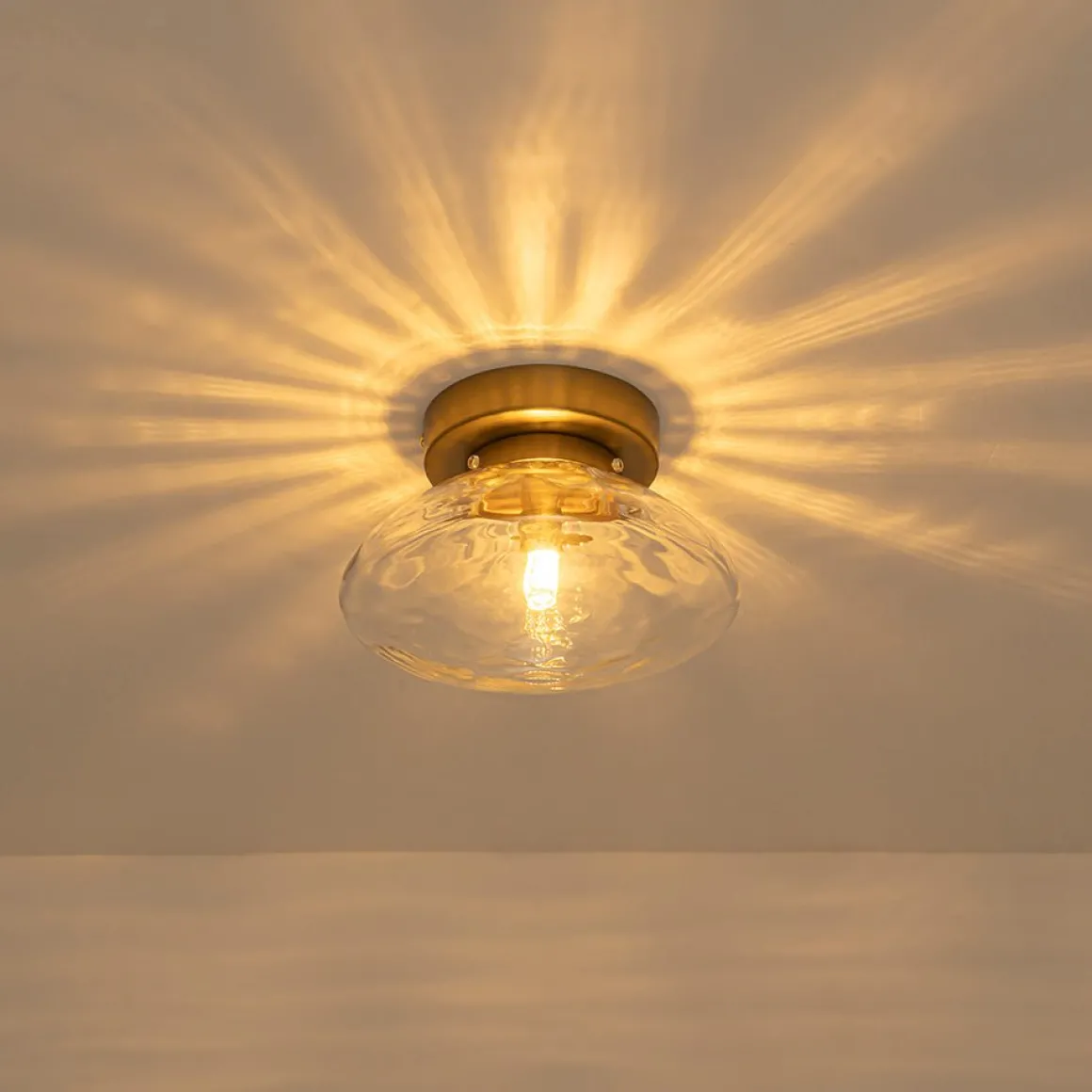 Versatile 1-Light Water Glass Oval Globe Semi Flush Wall Lamp