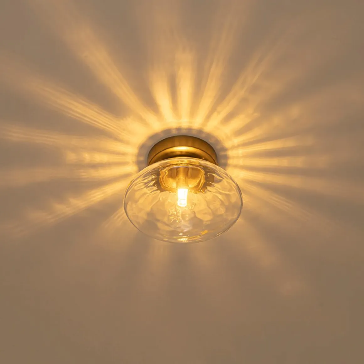 Versatile 1-Light Water Glass Oval Globe Semi Flush Wall Lamp