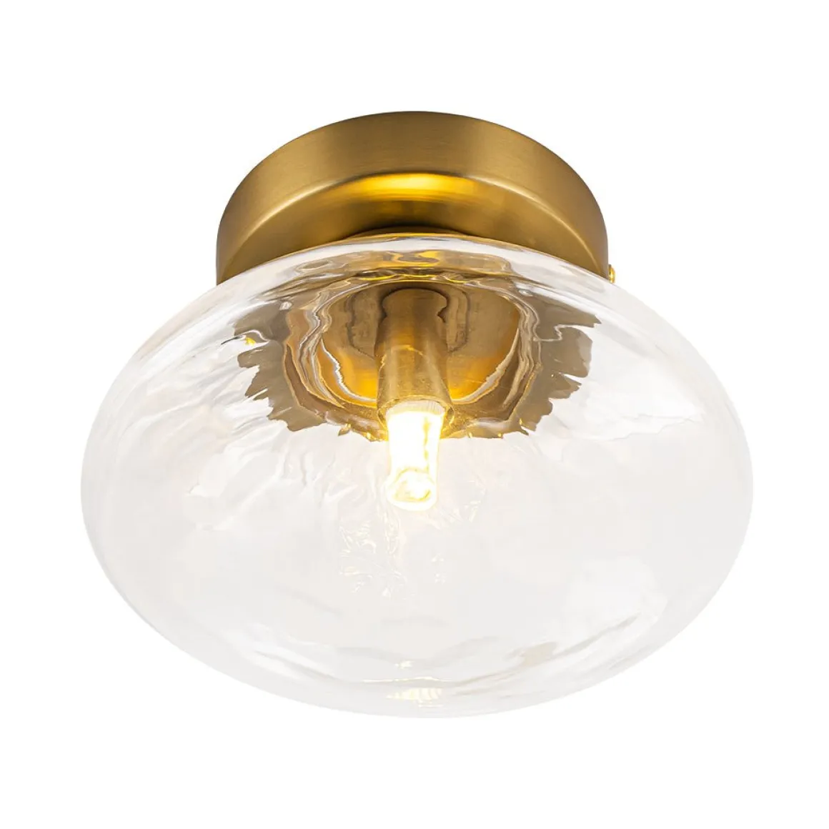 Versatile 1-Light Water Glass Oval Globe Semi Flush Wall Lamp