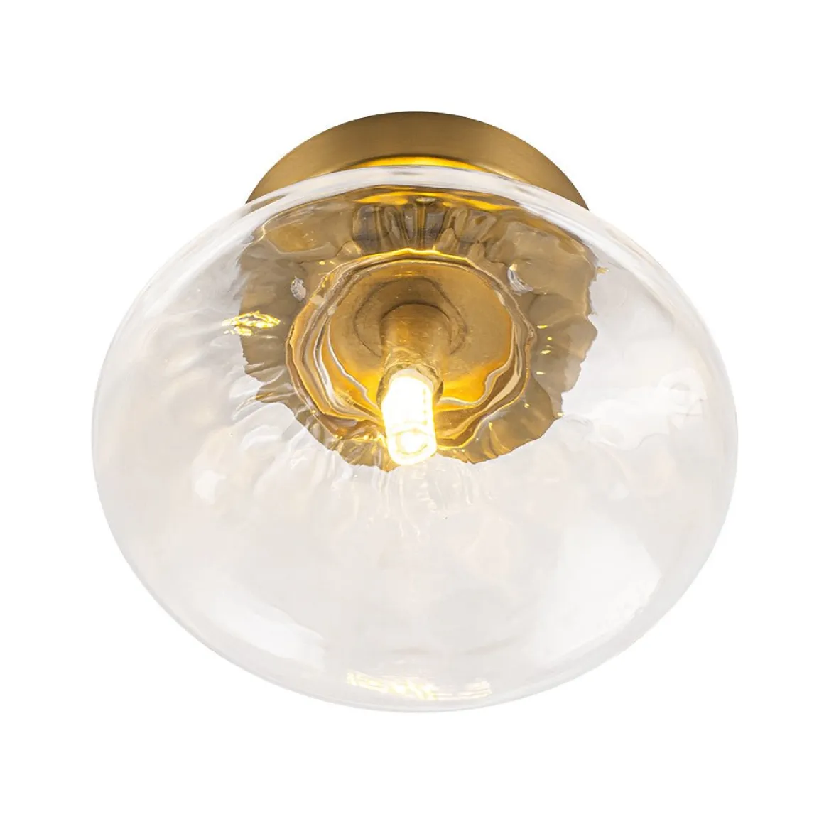 Versatile 1-Light Water Glass Oval Globe Semi Flush Wall Lamp