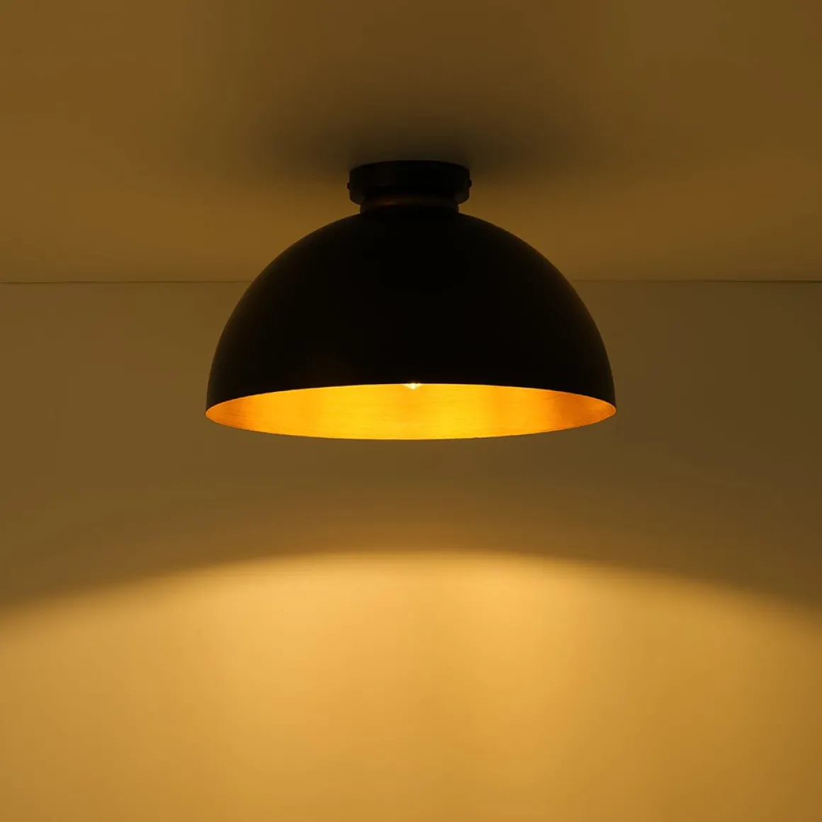 Vintage Farmhouse 1-Light Iron Dome Flush Mount Light