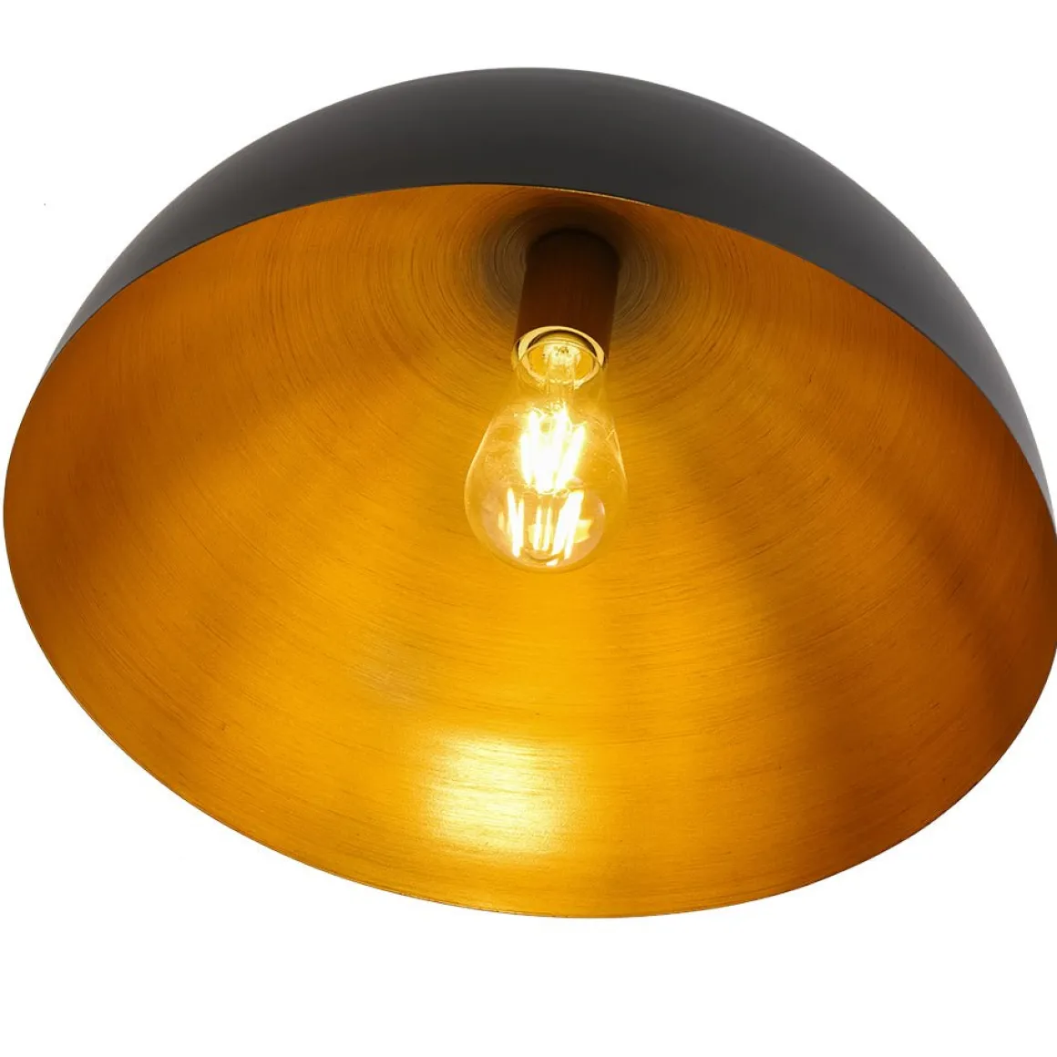 Vintage Farmhouse 1-Light Iron Dome Flush Mount Light