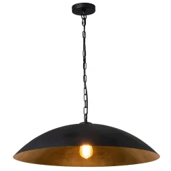 Vintage Oversized Flat Dome Metal Pendant Light
