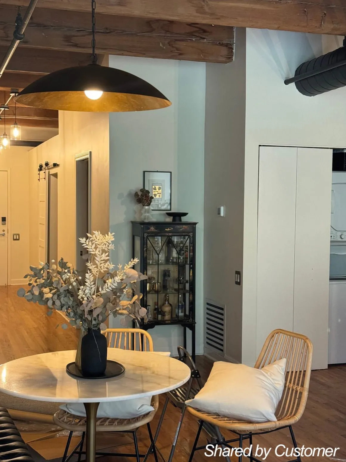 Vintage Oversized Flat Dome Metal Pendant Light