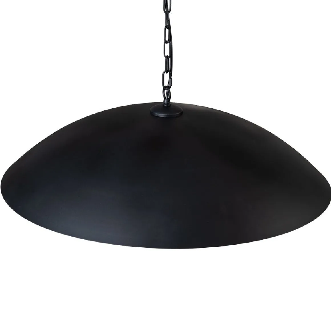 Vintage Oversized Flat Dome Metal Pendant Light