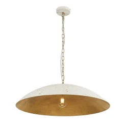 Vintage Oversized Flat Dome Metal Pendant Light