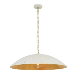 Vintage Oversized Flat Dome Metal Pendant Light