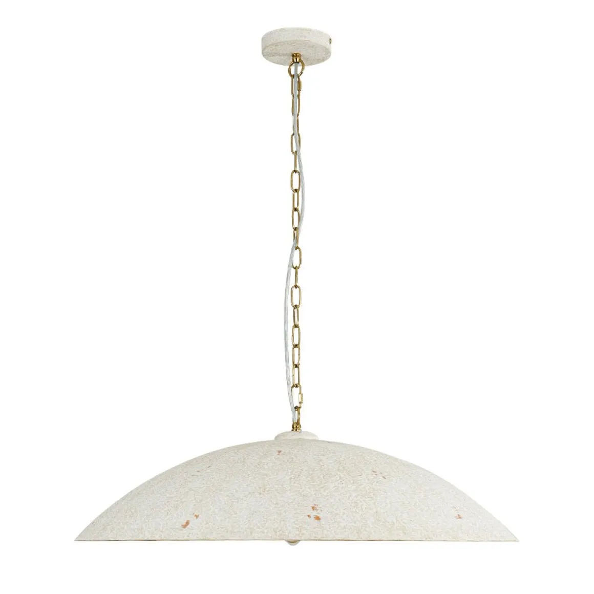 Vintage Oversized Flat Dome Metal Pendant Light