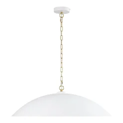 Vintage Oversized Flat Dome Metal Pendant Light