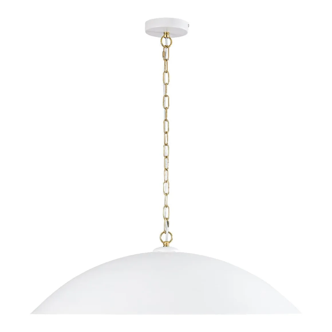 Vintage Oversized Flat Dome Metal Pendant Light