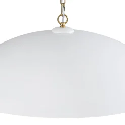 Vintage Oversized Flat Dome Metal Pendant Light