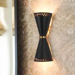 Vintage Up Down Hourglass Flush Mount Wall Light