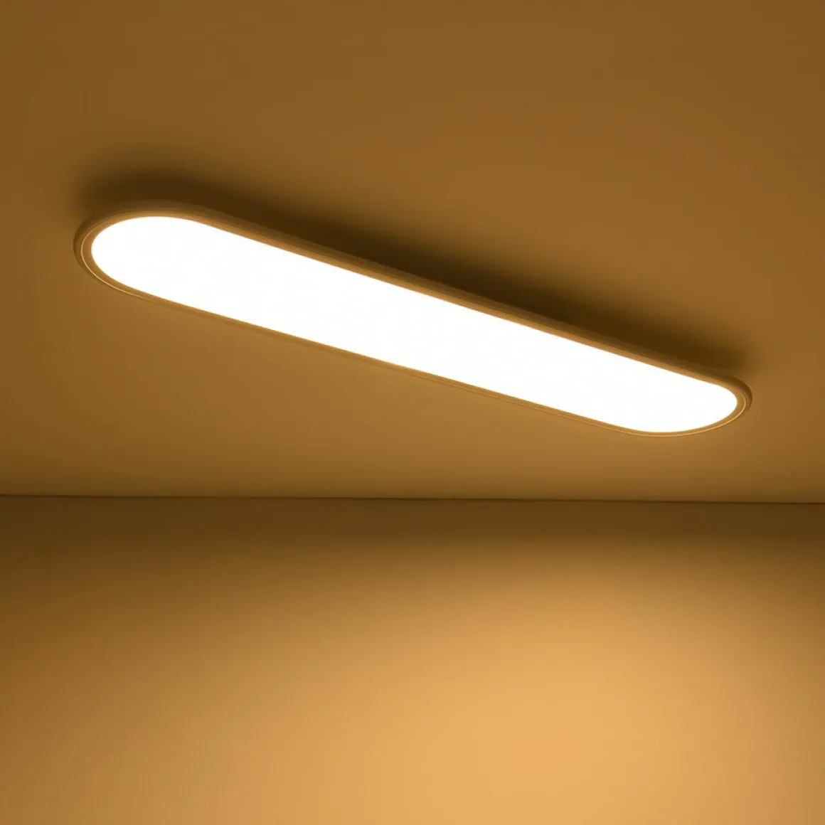 White Long Oval Warm Dimmable LED Semi Flush Mount