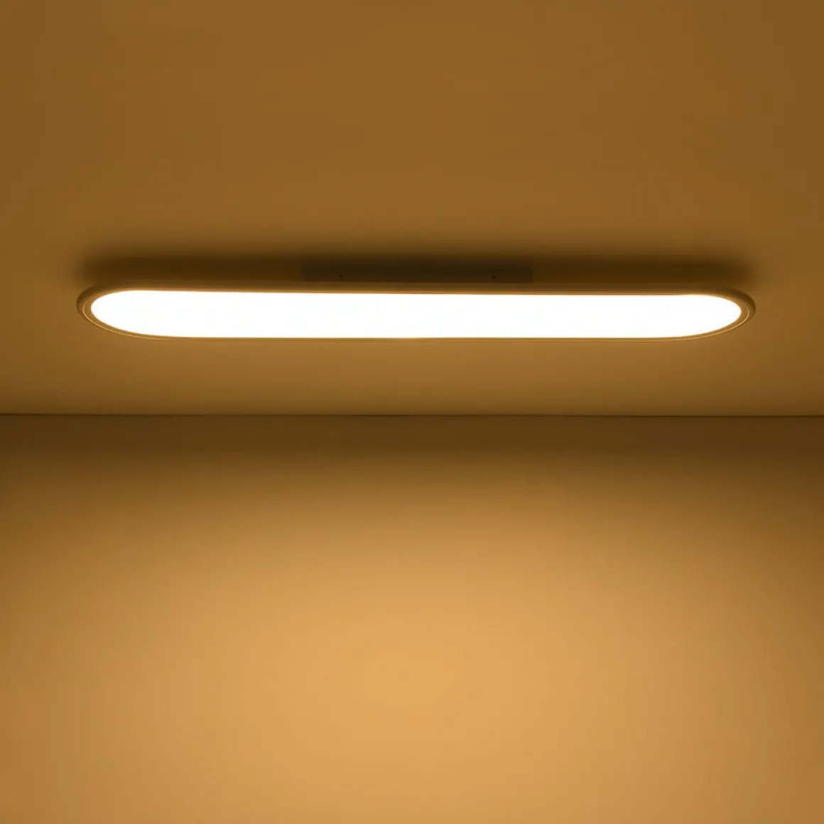 White Long Oval Warm Dimmable LED Semi Flush Mount