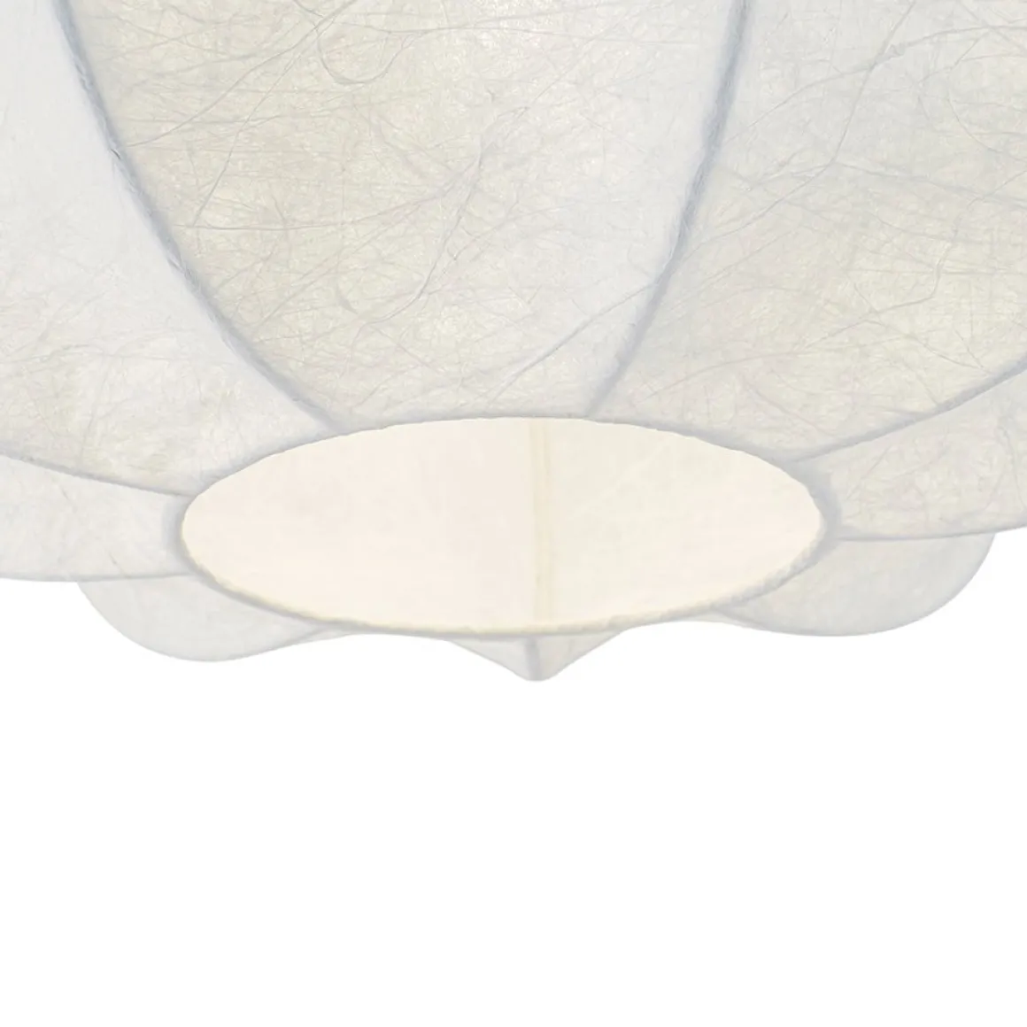 White Silk Scalloped Cage Flush Mount Ceiling Light