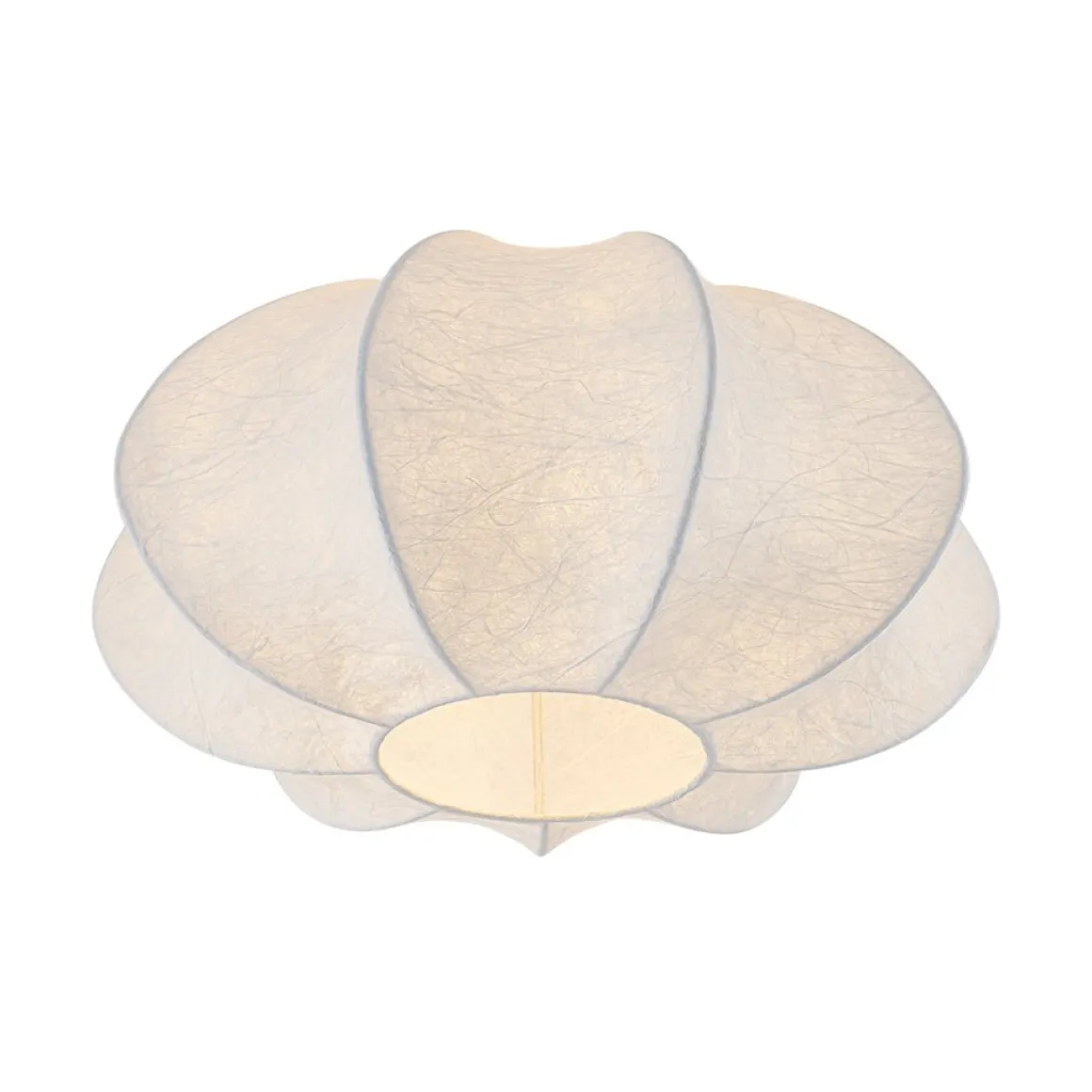 White Silk Scalloped Cage Flush Mount Ceiling Light