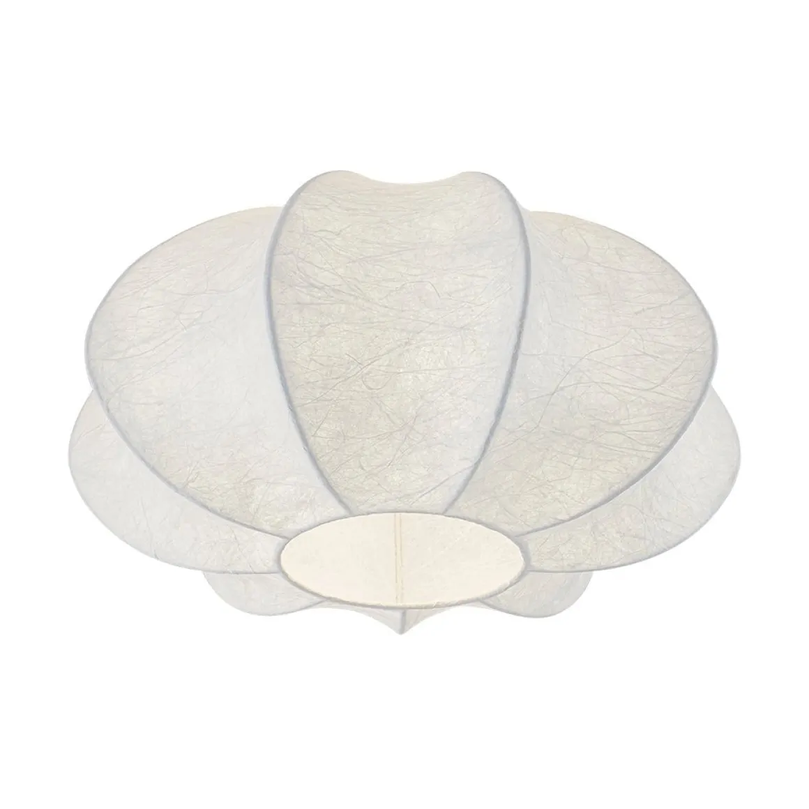White Silk Scalloped Cage Flush Mount Ceiling Light