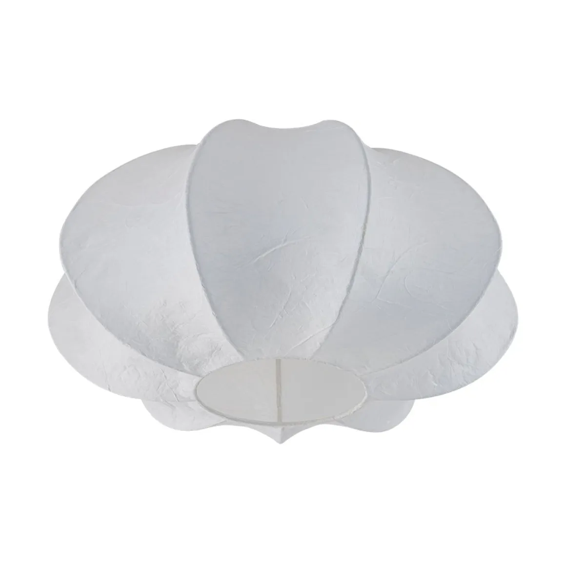 White Silk Scalloped Cage Flush Mount Ceiling Light