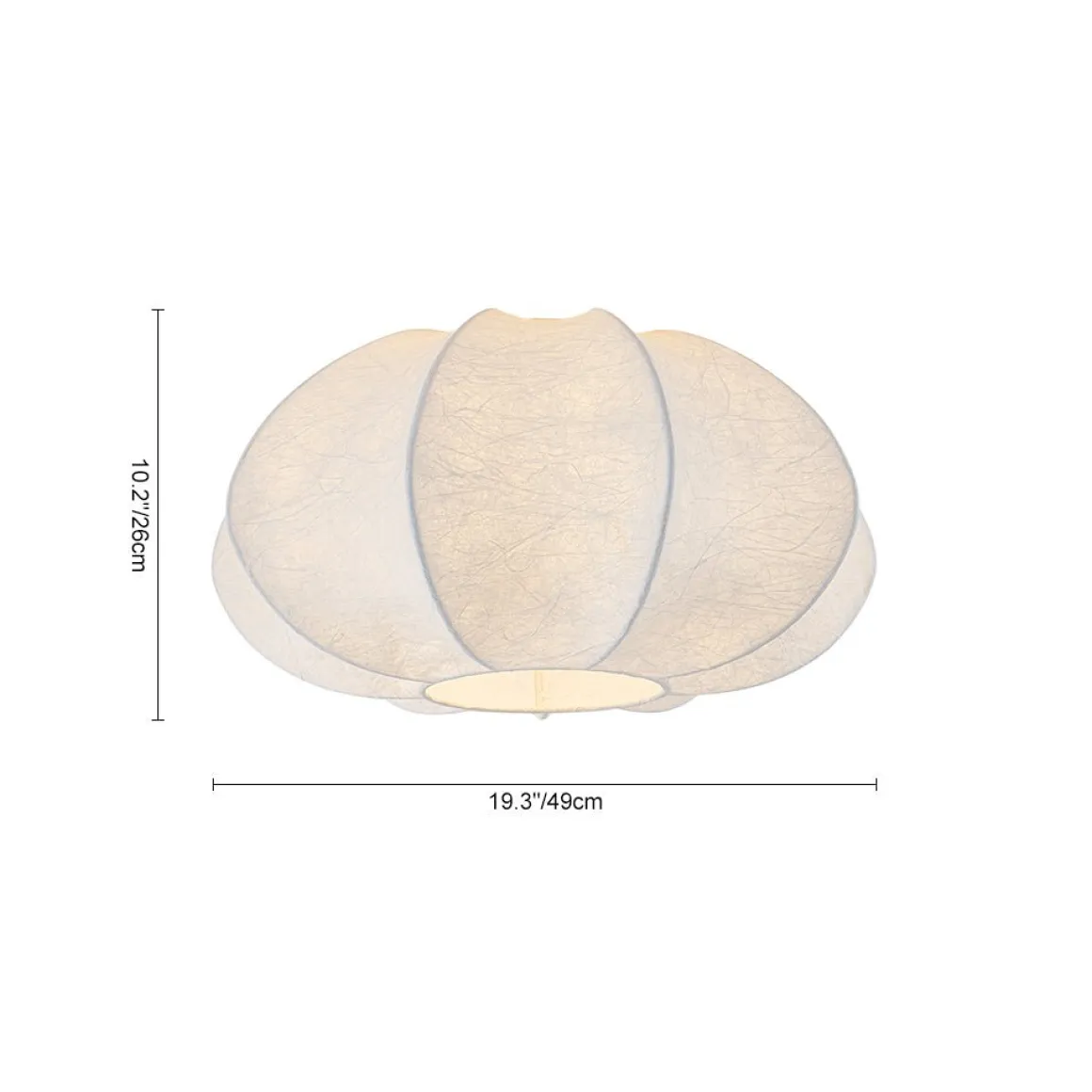 White Silk Scalloped Cage Flush Mount Ceiling Light