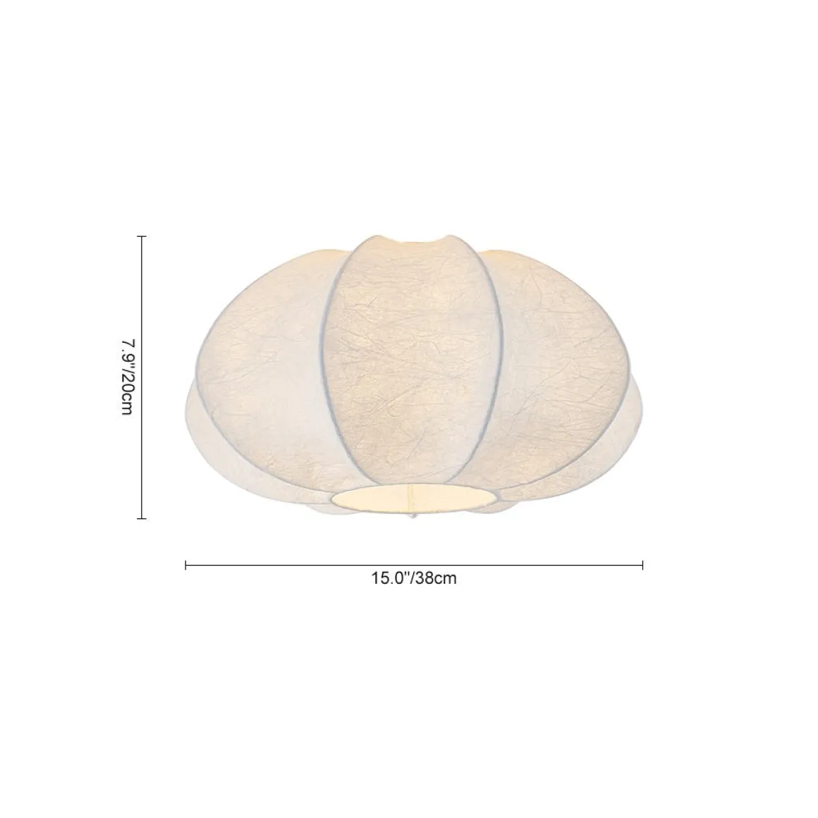 White Silk Scalloped Cage Flush Mount Ceiling Light