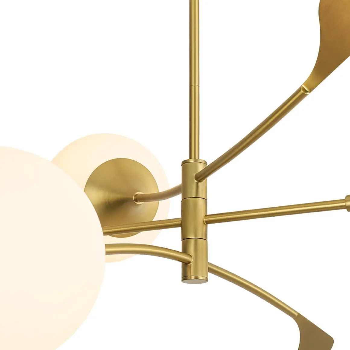 Wind-Vane Tiered 3-Light Opal Glass Globe Sputnik Chandelier