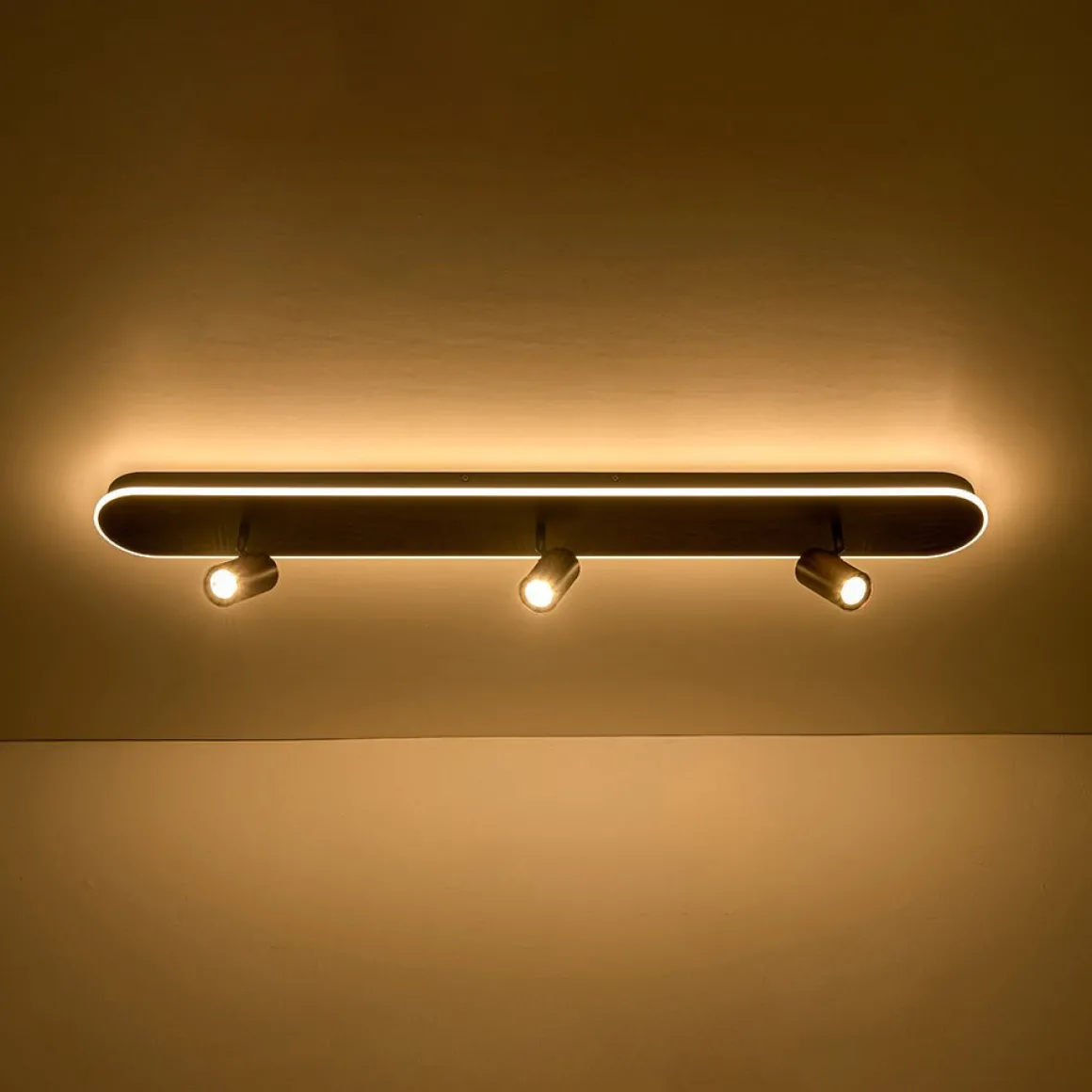 Wood Oval LED Adjustable Spotlight Ceiling Track Light