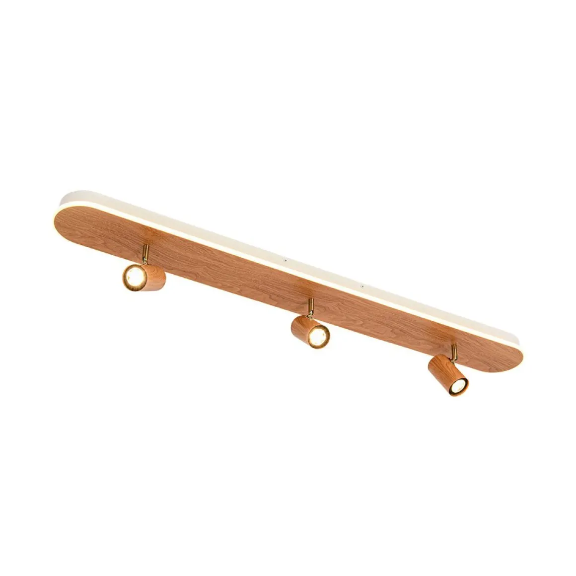 Wood Oval LED Adjustable Spotlight Ceiling Track Light