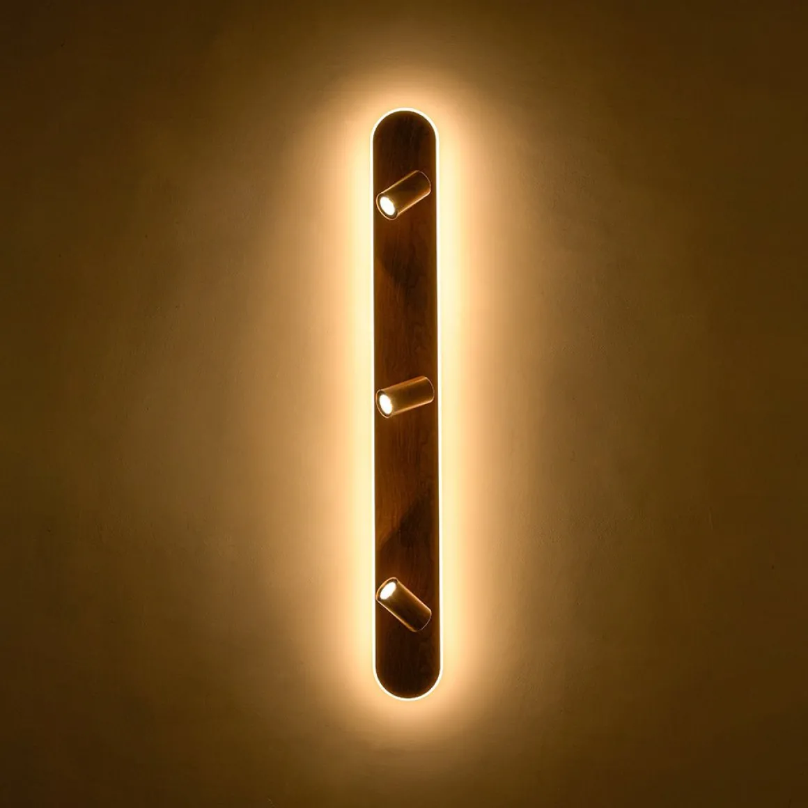 Wood Oval LED Adjustable Spotlight Ceiling Track Light